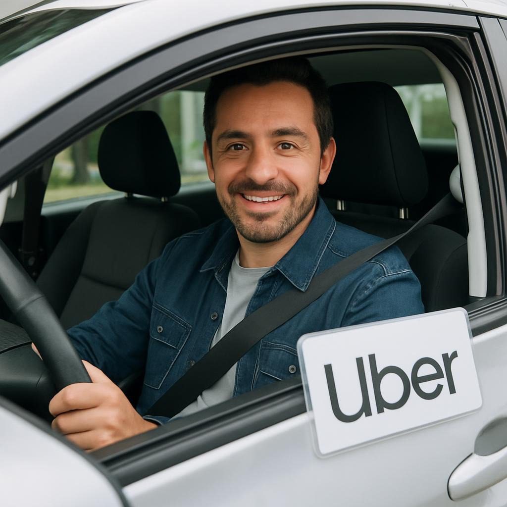 Partner Flotowy Uber: Kierowca w samochodzie Ubera.