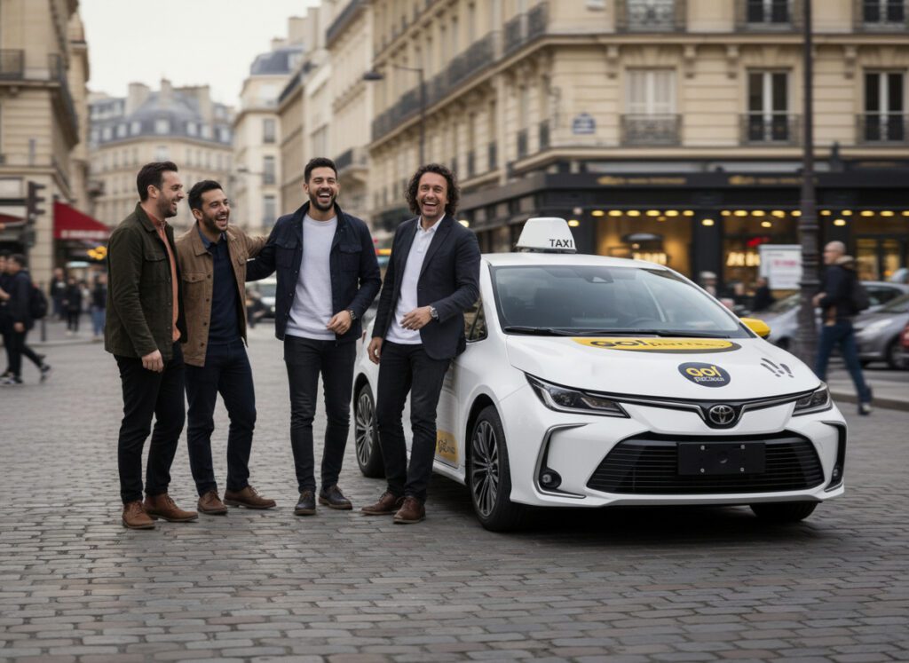 Partner taxi: kierowcy przy samochodzie